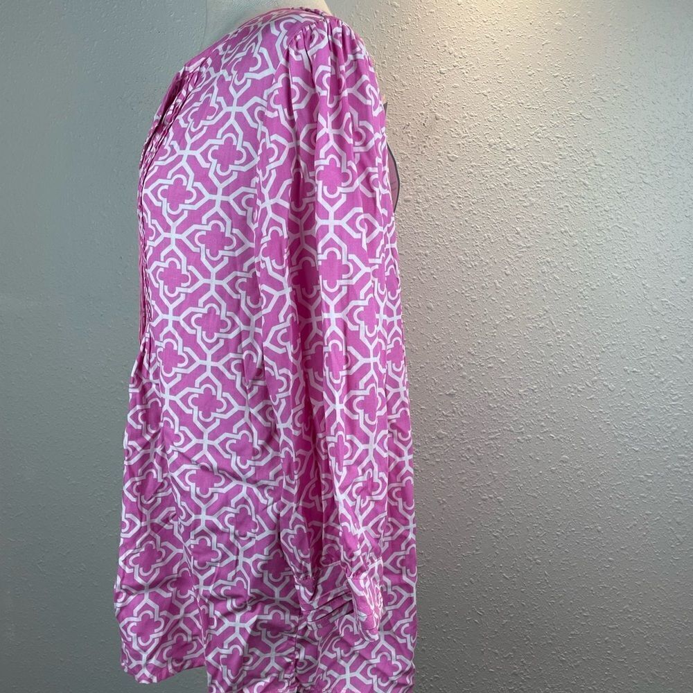 NWT Escapada Womens Pink and White 3/4 Sleeve Top Size XL - Picture 3 of 6